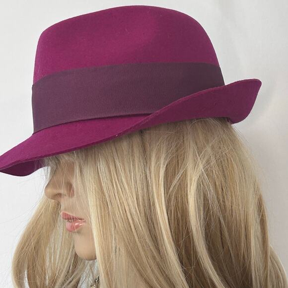 Christys’ Crown Collection Plum Wool Fedora Hat Skull Lining Gothic Luxe main image 4